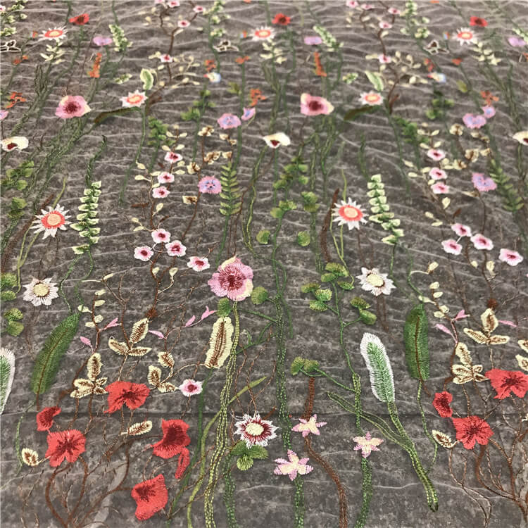 Embroidered Fabric Dress Evening Polyester for Women's Wear Wholesale 9
